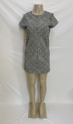 Zara Basic Collection Size Small Feather Pattern Short Sleeve Mini Tunic Dress