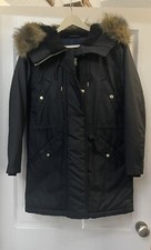 J Crew Womens Black Parka Coat Uk S