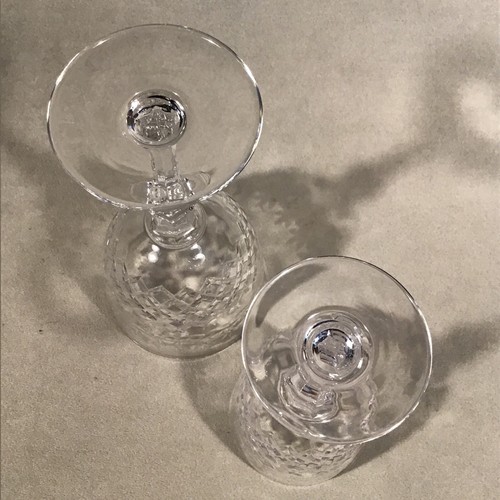 PV08878 Vintage 70er Jahre Bayel Kristall BORDEAUX dünner Stiel Wasser & Rotweinkelche - Bild 7 von 7