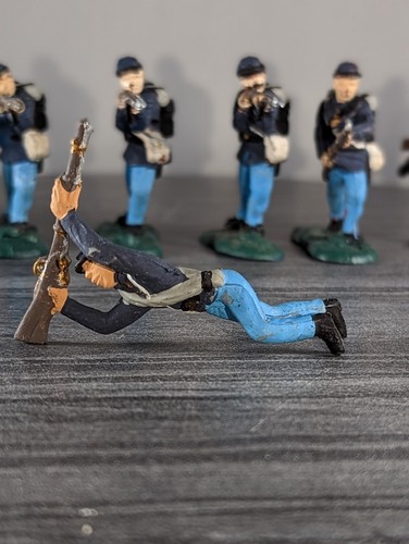 45mm Union Infantry Soldiers Hand Painted Plastic Civil War Advancing Falling? - Picture 7 of 20
