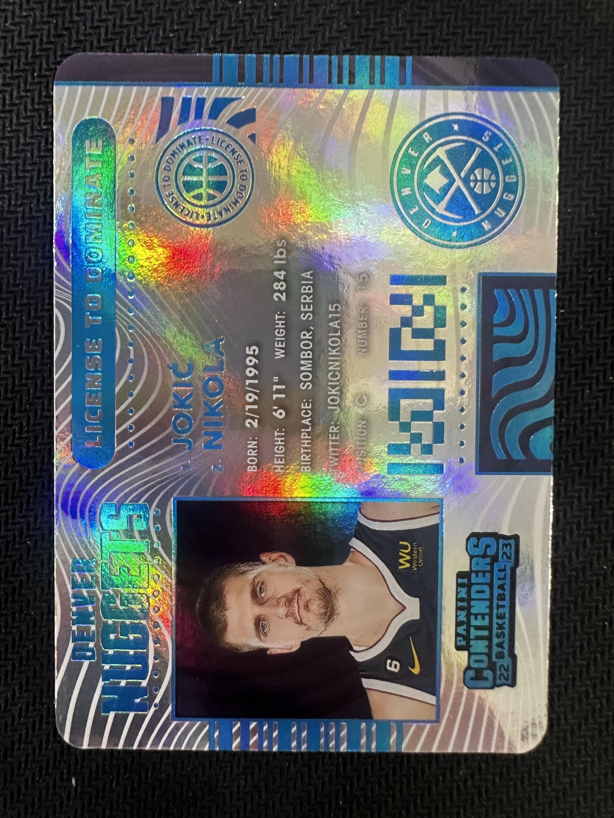#17 Nikola Jokic 2022-23 Panini Contenders Denver Nuggets License to Dominate