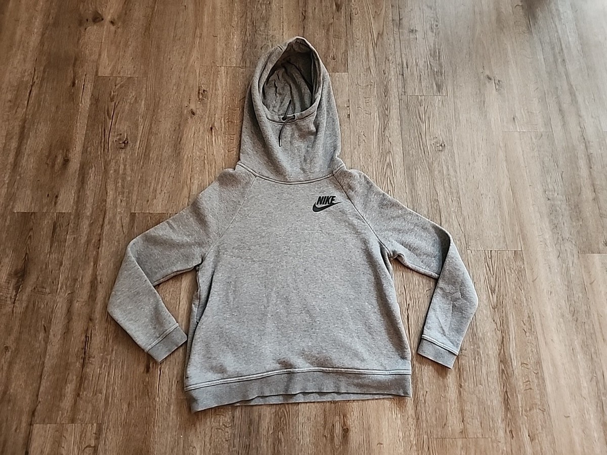 Nike Hoodie Womens M Cowl Neck Rally Funnel Pullover Heather Gray