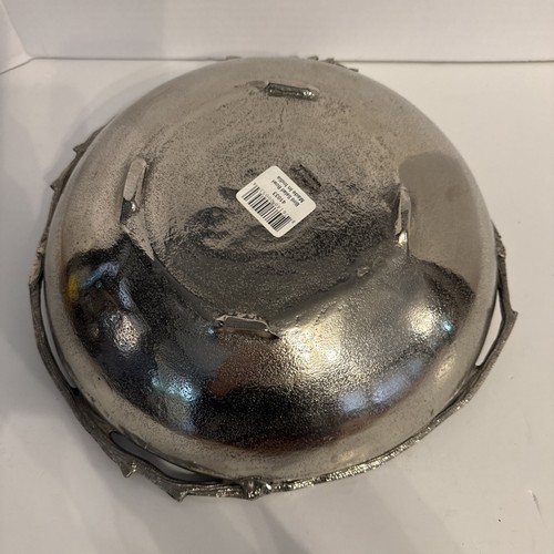 Star Home cast aluminum 3D BIRD on flower vintage metal BOWL 13" dia 3" deep - Picture 8 of 10