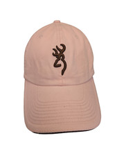 Browning Buckmark Hat Cap Womens Adult Size Pink Hunting Fishing Adjustable Back