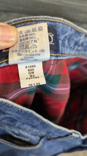 Pantalones de mezclilla Lands' End forrados con manta para mujer talla 10R azul tartán para exteriores - Imagen 20 de 20