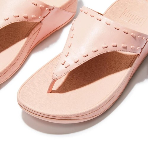 Sandalias FitFlop Lulu GB1-A35 Puntera Para Mujer Rosa Sal Cuero Goma-Stud - Imagen 14 de 35