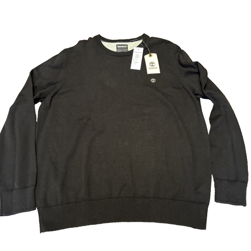 NWT Timberland Men's Black Organic Cotton Crew Neck Sweater $64 XXL