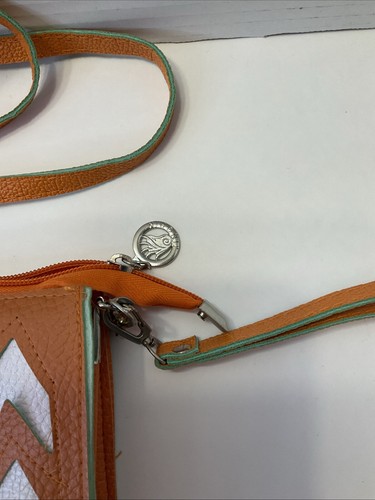 Jingpin Pick Your Plum Clutch Chevron Streifen orange & weiß Crossbody Handgelenktasche - Bild 7 von 9