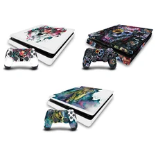 OFFICIAL RIZA PEKER ART MIX VINYL SKIN DECAL FOR PS4 SLIM CONSOLE & CONTROLLER