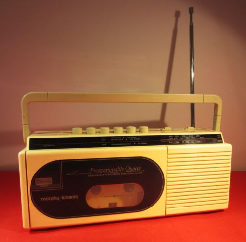 Radio vintage Morphy Richards, lecteur de bande/enregistreur, alarme horloge avec fil d'alimentation - Photo 1/17