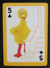 Sesame Street Big Bird Playing Card 5 Clubs