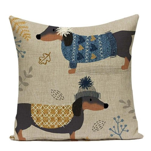 Dachshund Dog Pillow Case Decoration Pug French Bulldog Cushion Cover Buldog - Picture 22 of 37