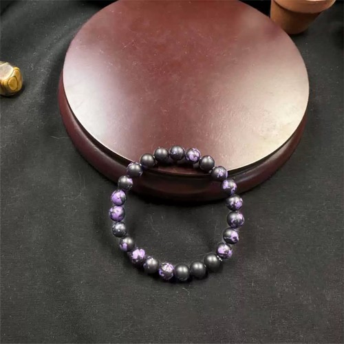 Charoite 8mm Rondelle Smooth 7inch Natural Gemstones Beaded Bracelets For Men - Picture 5 of 7