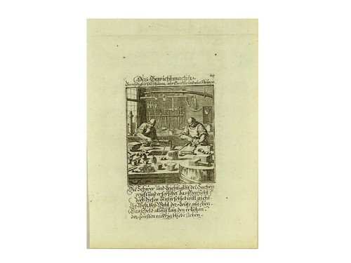 IL PESATORE 1 incisione su rame originale di Weigel 1730 circa - Foto 3 di 4