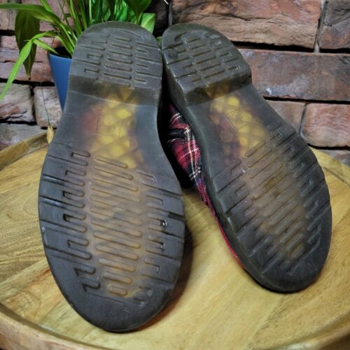Dr Martens 1460 Red Plaid Tartan Check Ankle Boots UK 1 EU 33 - Picture 8 of 10
