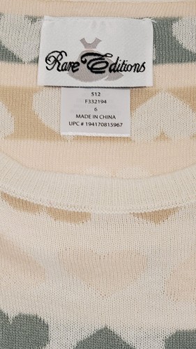 Rare Editions Girls Long Sleeve Heart Print Sweater Dress Size 6 Ballet Pink New - Picture 4 of 9