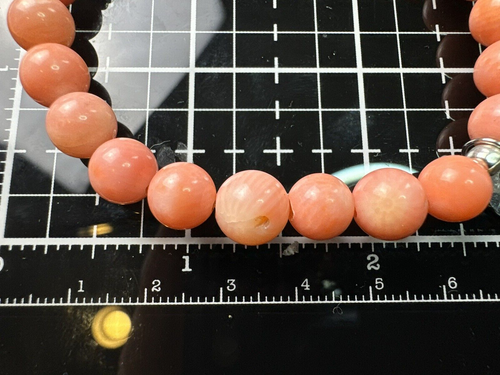 Beautiful BRACELET Pink Angel Skin Coral Beads by T JAZELLE Marked TJ 6 in - Picture 5 of 16