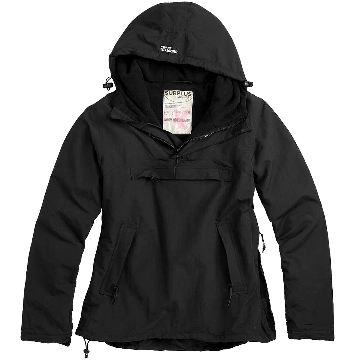 Surplus Ladies Windbreaker Kangaroo Rain Hiking Hooded Warm Womens Jacket  Black | eBay