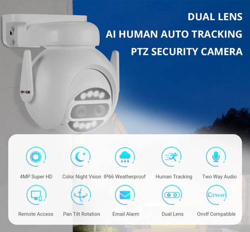 Dual Len 4MP 2MP WiFi IP Camera PTZ 2.8mm 8mm 8x Digital Zoom Surveillance Video - Picture 14 of 27