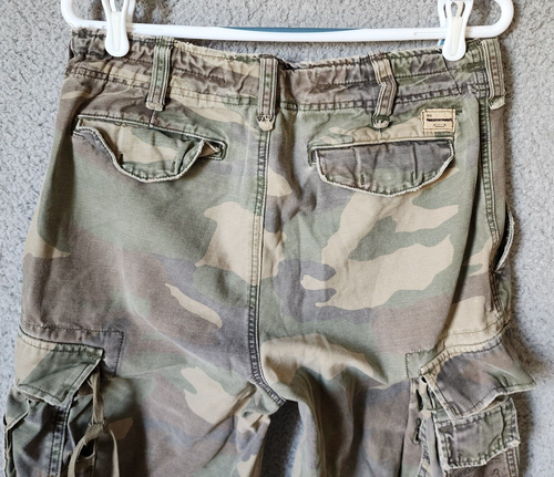 VTG 90s Y2K Abercrombie & Fitch Camouflage Paratrooper Cargo Pants Size 30 R - Picture 15 of 24
