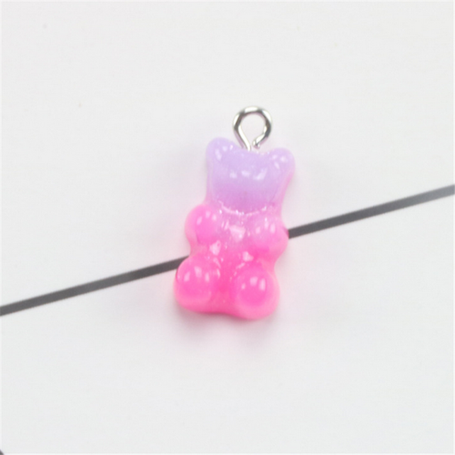 20X Resin charm Colorful bear Pendants Necklace bracelet Jewelry Accessorie 17mm - Picture 18 of 19
