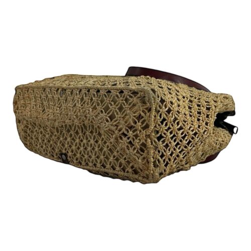 Vintage 60s 70s JOHN ROMAIN Jute Macrame Leather Shoulder Bag Handbag Tote RARE - Picture 18 of 24