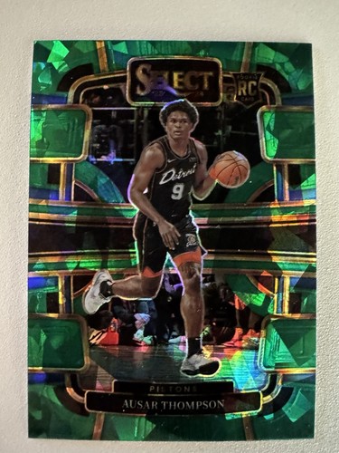2023-24 Panini Select Ausar Thompson Green Cracked Ice Concourse RC #95 Pistons