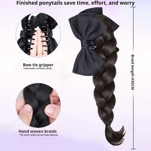 Y2K Trendy High Pony Tail Wig Braid Women Wig Hairpin DCF - Bild 9 von 19