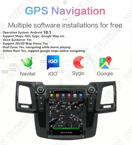 9.7" Android 10.1 Stereo GPS Head Unit For 2005-14 Toyota Fortuner/Hilux AUTO AC - Bild 10 von 12