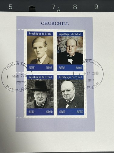 Chad 2019 (2 First Day Covers) Winston Churchill Aviation (PERF. + IMPERF.) - Picture 3 of 3