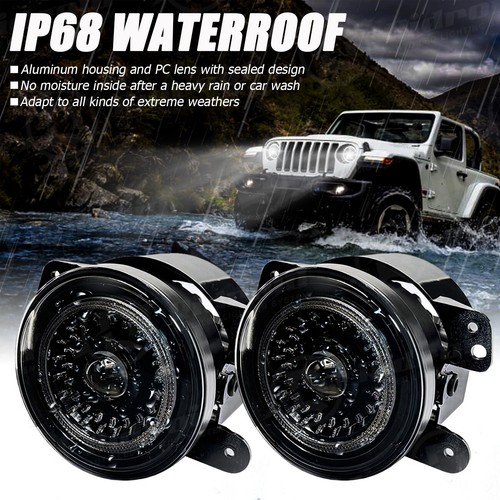 For Hummer H2 H3 H3T 06-10 7" LED Headlights 4" Fog Lights Combo Halo Angel Eyes - Picture 13 of 24