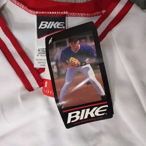 Vintage BIKE Athletic Baseball Jersey Shirt Mens XL White/Red 90s NOS NWT BLANK - Picture 3 of 10
