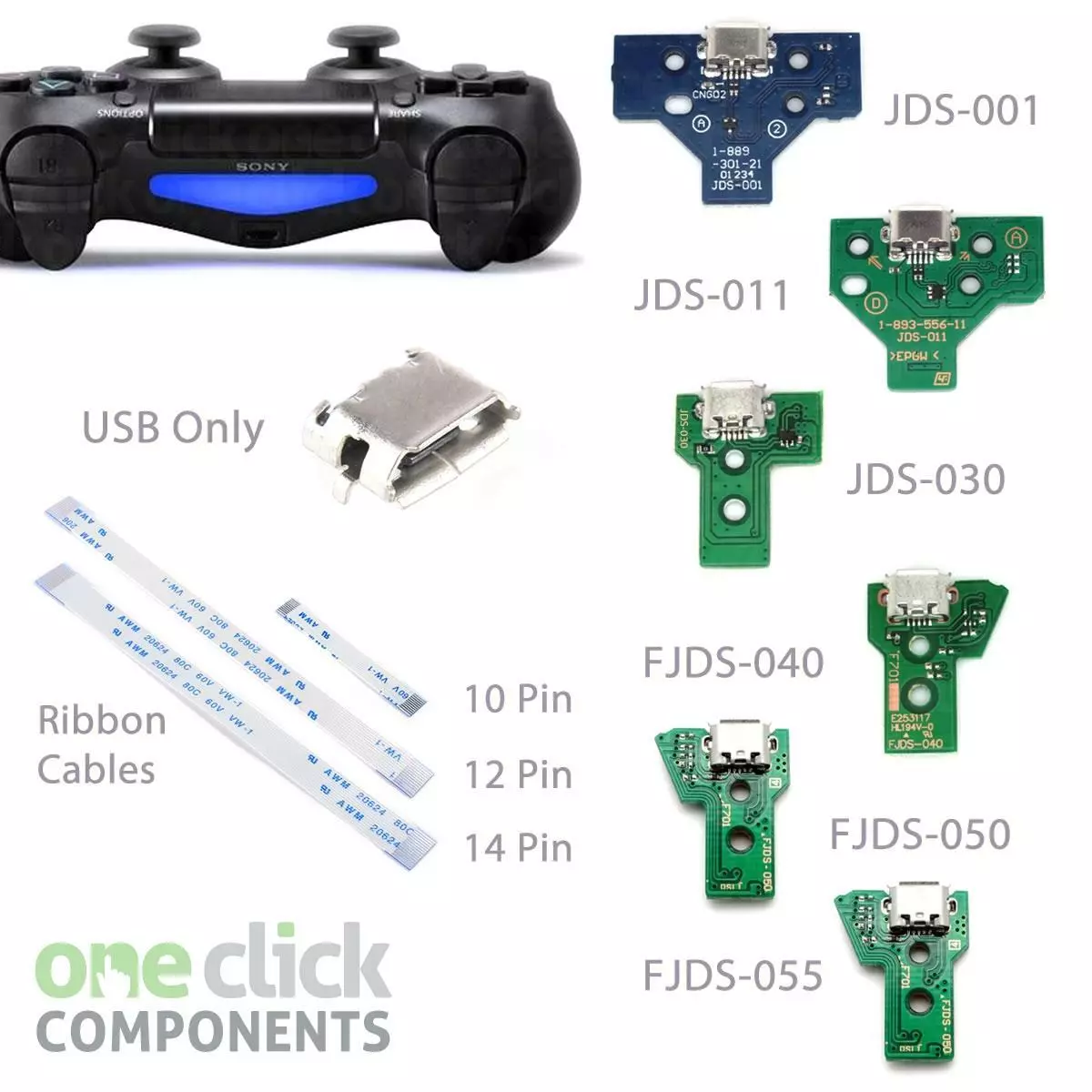 Playstation PS4 Controller USB Charging Port Socket Circuit Board / Ribbon  Cable