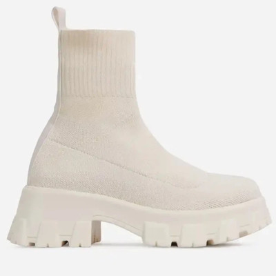 Damen Stiefel Elastisch Plateau Boots Atmungsaktiv Frühling Sommer Absatz Botas Mujer Sl