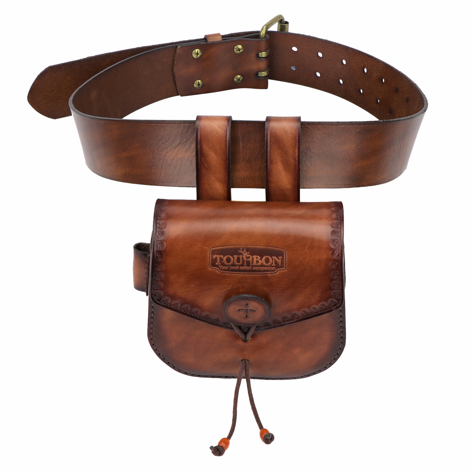 Tourbon Leather Ammo Pouch Game Shooting Shell Belt Carry Case .22LR