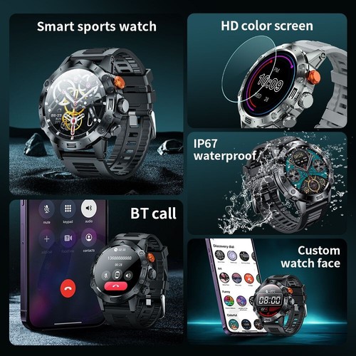 Hoco Smart Watch Sports Bluetooth Fitness Waterproof Supports Calls Heavy Duty - Picture 3 of 10