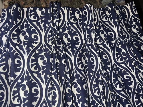 CORTINAS PLISADAS PERSONALIZADAS ROBERT ALLEN Y FUNDAS DE 3 EUROS ~ PATRÓN AZUL MARINO Y MARFIL - Imagen 5 de 7