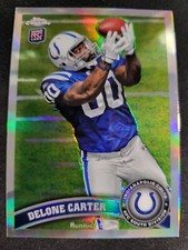 2011 Topps Chrome Delone Carter RC REFRACTOR  Card #106 Colts
