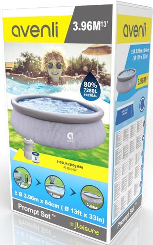 Pool Quick Up 396 x 84 cm Set Gartenpool Aufstellpool Schwimmbad grau mit Pumpe - Bild 3 von 8