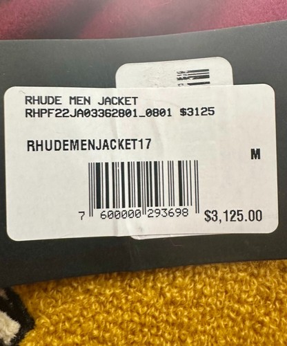 RHUDE MEN'S LE VALLEY VARSITY MULTICOLOR JACKET SIZE M $3,125 NWT - Picture 6 of 8