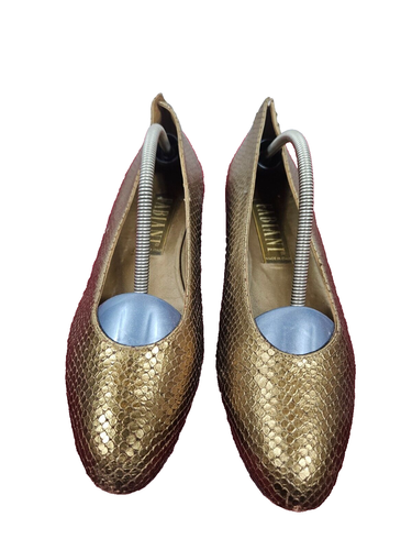 Fabiani Luxus Schuhe Damen Gold exklusiv Ballerina Loafers Gr. 39 - Bild 5 von 5