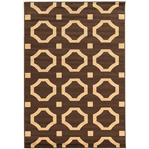 Claremont Octagon Brown & Beige 8x10, Rug - Picture 1 of 1