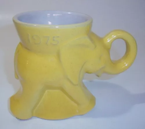 Vintage Frankoma 1975 Republican GOP Political Elephant Mug Cup