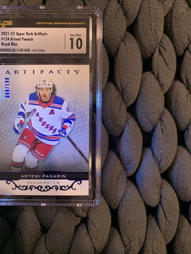 Artemi Panarin 2021-22 Upper Deck Artifacts #124 Royal Blue #/199 CSG 10 Graded - Picture 10 of 24