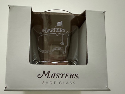 BRAND NEW! MASTERS  2025 LOGO CRYSTAL SHOT GLASS AUGUSTA NATIONAL GOLF CLUB