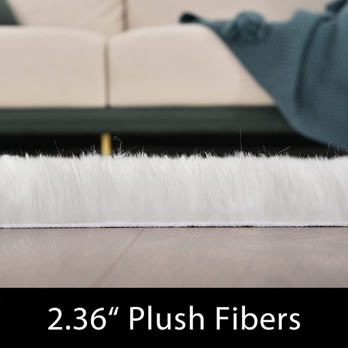 Latepis Faux Fur Sheepskin Area Rugs Soft Shaggy Carpet for Living Room Bedroom - Picture 153 of 219