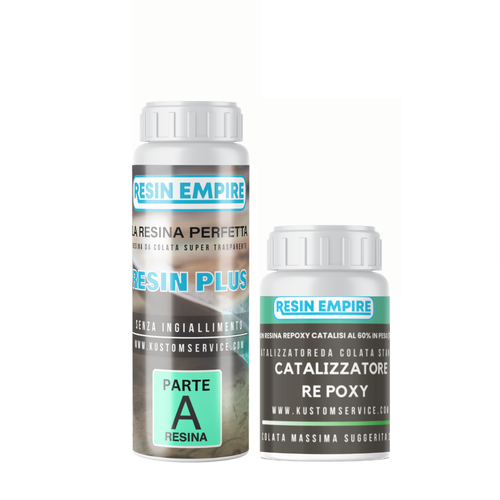 RESINA EPOSSIDICA TRASPARENTE BICOMPONENTE 800gr A+B AUTOLIVELLANTE COLORABILE - Foto 2 di 5