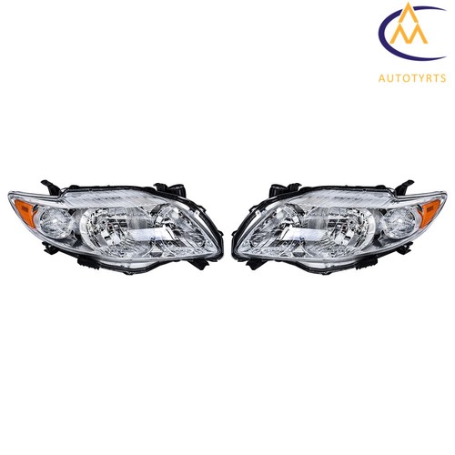 Pair Fit For 2009-2010 Toyota Corolla Headlamps Assembly Replacement Headlights - Picture 3 of 13