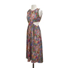 Zara Blogger Favorite Daisy Floral Pleated Cut Out A line Midi Sun Dress Small