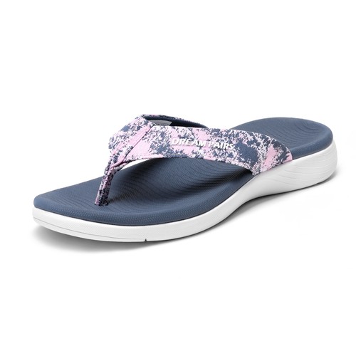 Womens Arch Support Flip Flops Soft Cushion Thong Beach Sandals - Picture 32 of 41